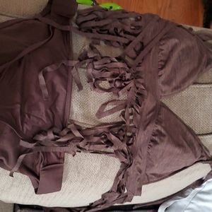 Brown fringe mossimo bathing suit